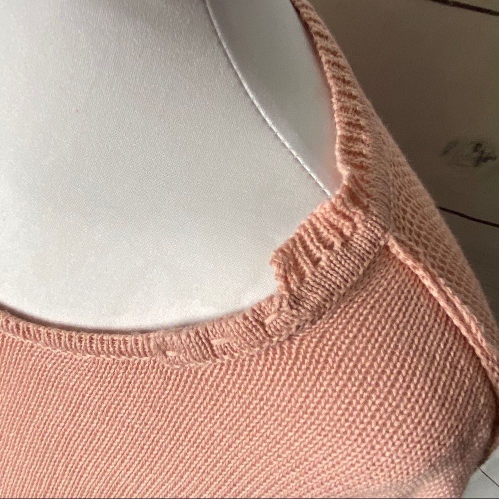 murmur dusty pink scoop neck sweater large linen - Picture 4 of 8